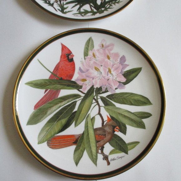 Vtg Franklin Porcelain Songbirds Wedgwood Plate - Picture 2 of 14